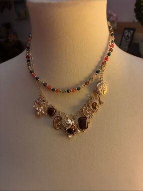 2in1 Victorian charm necklace